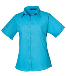 Premier Ladies Short Sleeve Poplin Blouse (18-20) - P302 - Bangor Signage, Print & Embroidery