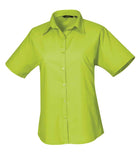 Premier Ladies Short Sleeve Poplin Blouse (18-20) - P302 - Bangor Signage, Print & Embroidery