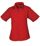 Premier Ladies Short Sleeve Poplin Blouse (22-26) - PR302 - Bangor Signage, Print & Embroidery