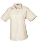 Premier Ladies Short Sleeve Poplin Blouse (22-26) - PR302 - Bangor Signage, Print & Embroidery