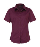 Premier Ladies Short Sleeve Poplin Blouse (22-26) - PR302 - Bangor Signage, Print & Embroidery