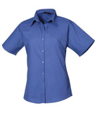 Premier Ladies Short Sleeve Poplin Blouse (6-10)- PR302 - Bangor Signage, Print & Embroidery